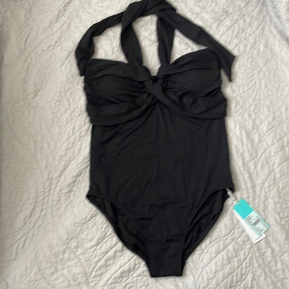 Seafollyof Australia one pice Bathing suit size 10 black new with tags new